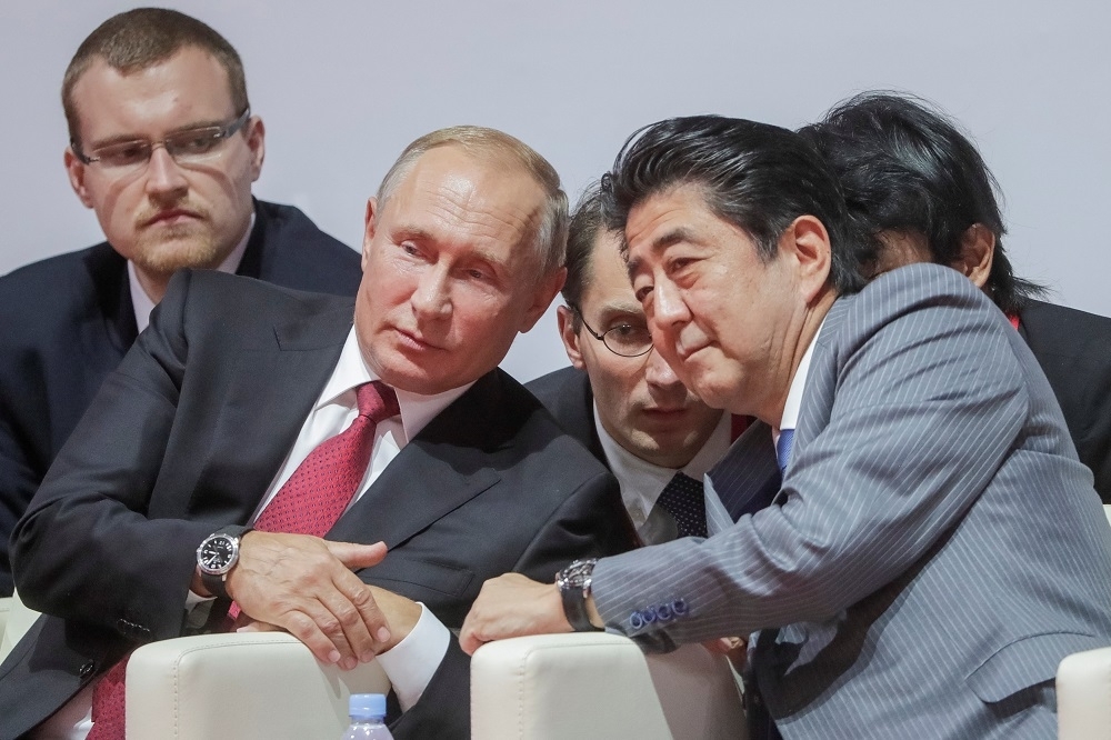 俄國總統普京在9月的東方經濟論壇上提議簽署日俄和平條約。（湯森路透）