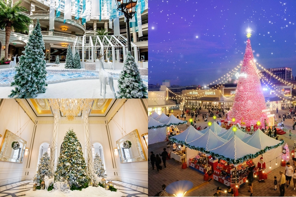 BELLAVITA、台北文華東方、華泰名品城，皆有迷人的聖誕樹裝飾（圖片擷取自官網＆粉絲專頁）
