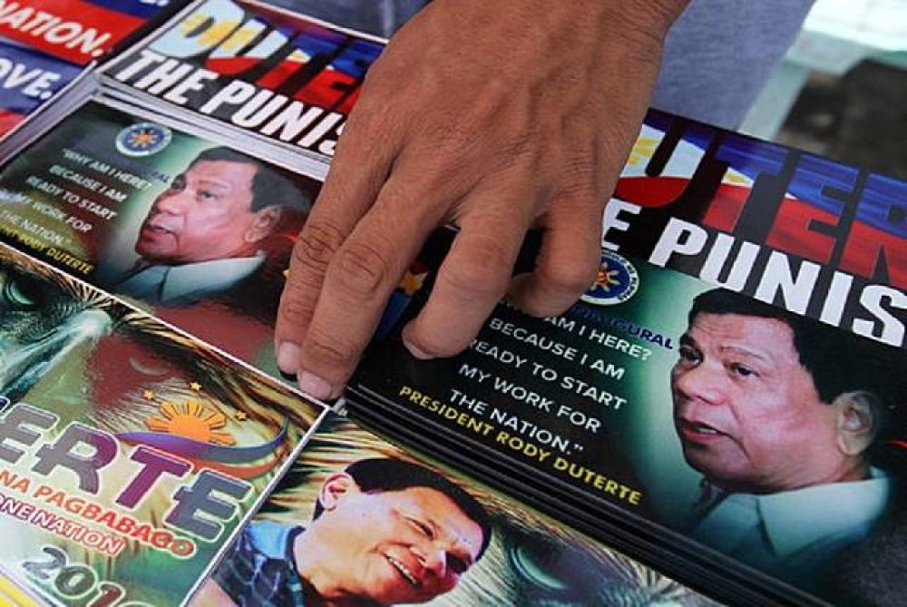 最新出爐的民調顯示，菲律賓總統杜特蒂的支持度大幅下滑。（湯森路透）