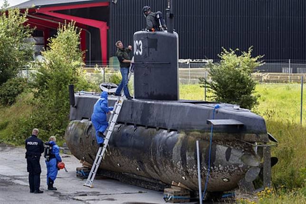 瑞典女記者沃爾於8月10日登上丹麥發明家馬德森的潛水艇之後便失蹤，後慘遭肢解的屍體被發現。圖為馬德森所發明的潛水艇鸚鵡螺號（Nautilus）。（美聯社）