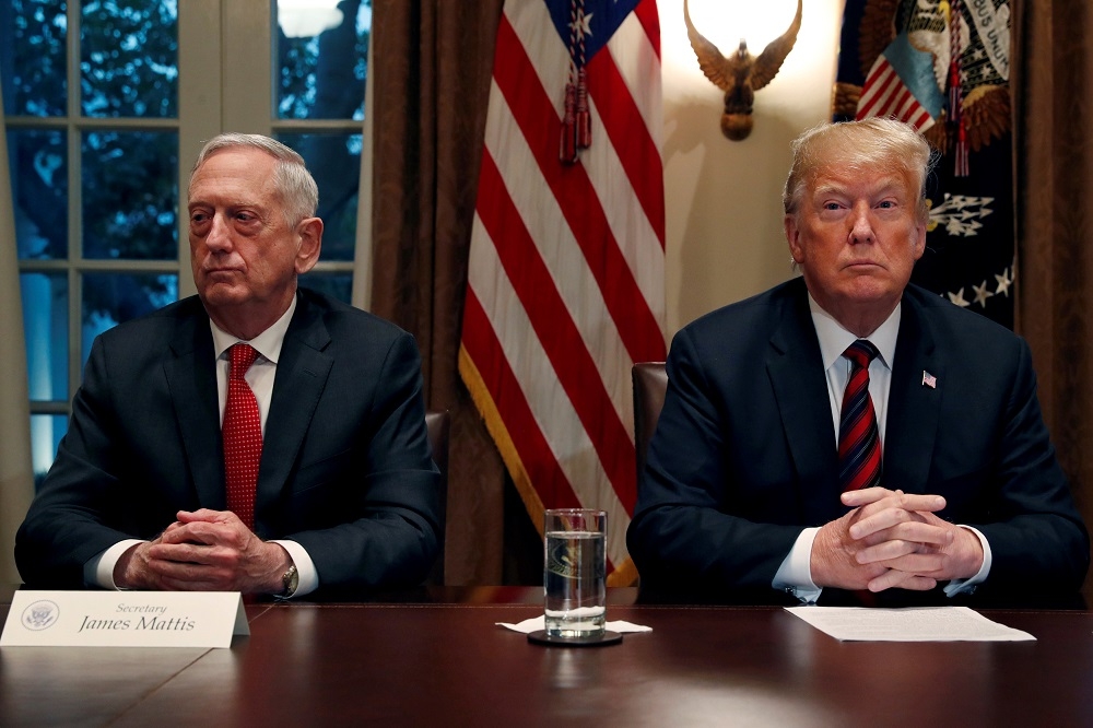 美國國防部長馬蒂斯（James Mattis）表示，將於2019年2月底退休。（湯森路透）