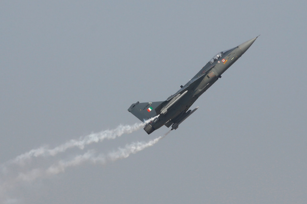 印度空軍現役國產「光輝」戰機。（湯森路透）