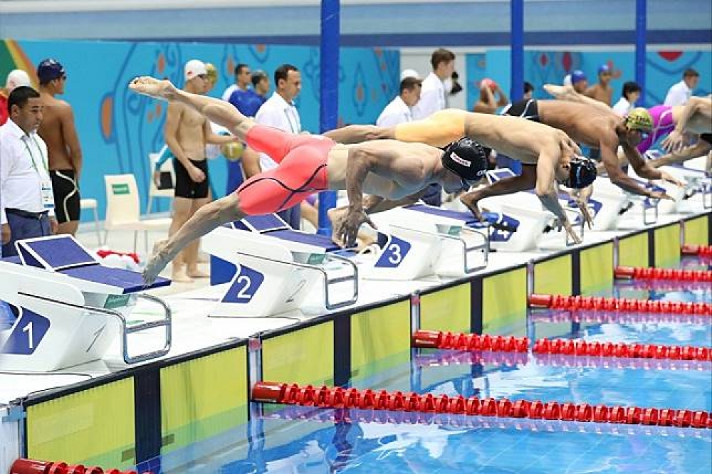 中華隊在200公尺自由式接力破大會紀錄，成功摘金。（圖片取自2017亞室運官方臉書）