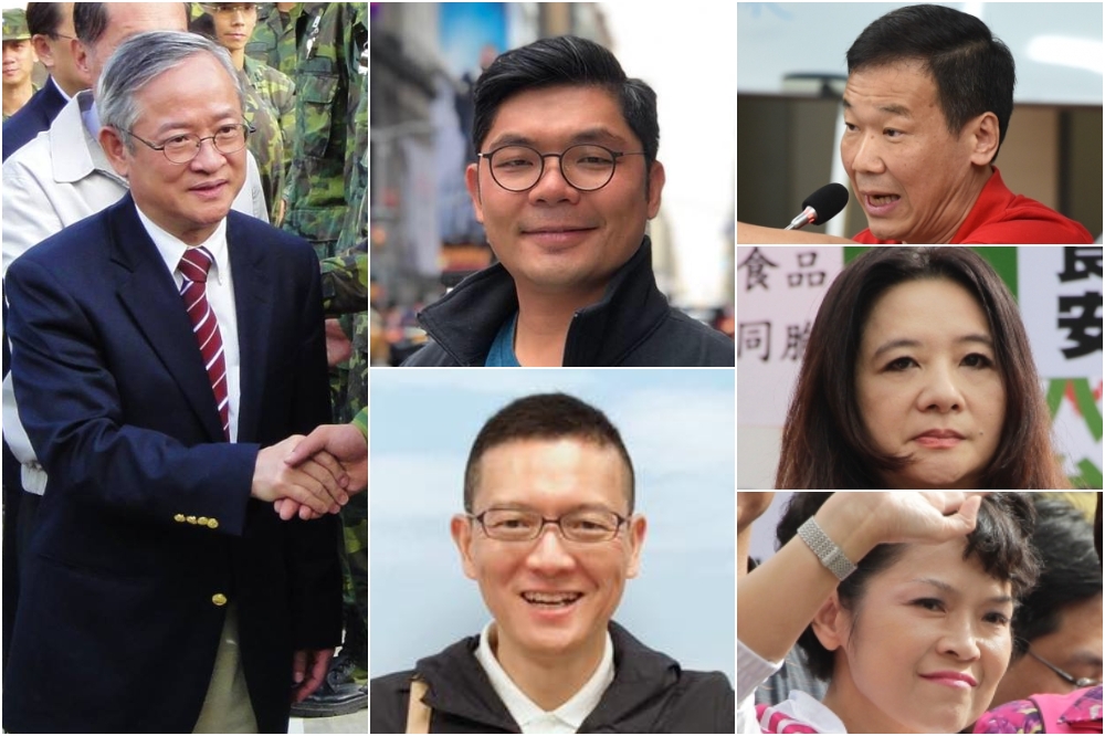 2020立委選舉藍營中正萬華區競爭激烈，包括林郁方（左）、許毓仁（中上）、孫大千（中下）、鍾小平（右上）應曉薇（右中）及郭昭巖（右下）等皆有意參選。（合成畫面／資料照片）