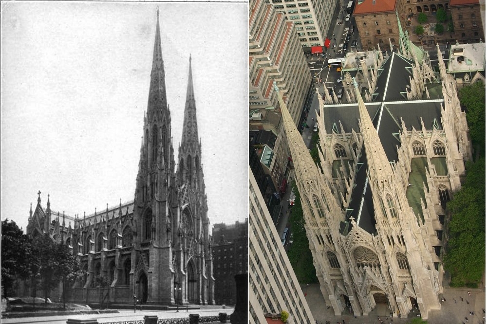 愛爾蘭人在紐約市建立了一個非常強大的愛爾蘭社區，其中在曼哈頓第五大道上的聖帕翠克大教堂即為標誌之一。（維基百科）