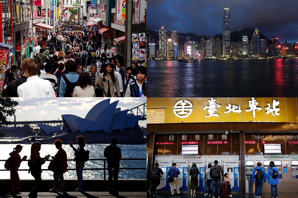 調查指中國旅客最興趣地方是澳洲，逾2成人想來台灣。（湯森路透）