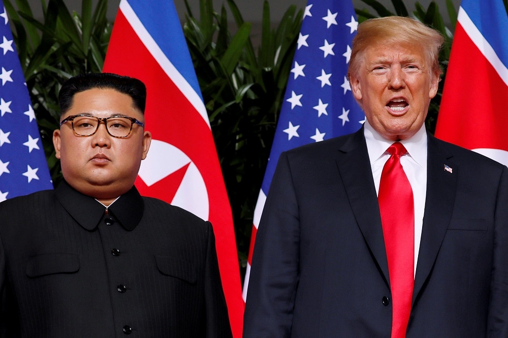 北韓領導人金正恩與美國總統川普2018年在新加坡首次會晤，將於27日於越南第2次見面。（湯森路透）