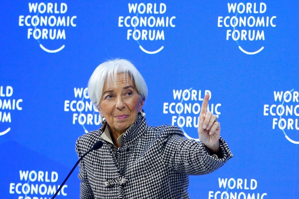 國際貨幣基金（IMF）總裁拉加德（Christine Lagarde）1月出席世界經濟論壇。（湯森路透）