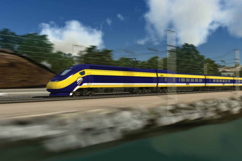未來加州高鐵行駛於南部灣區的示意圖。（圖片取自加州高鐵局）
