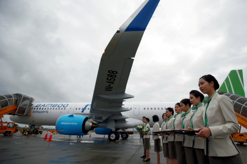 新成立的越南「竹子航空」，1月底正式完成首次航班起降。（湯森路透）