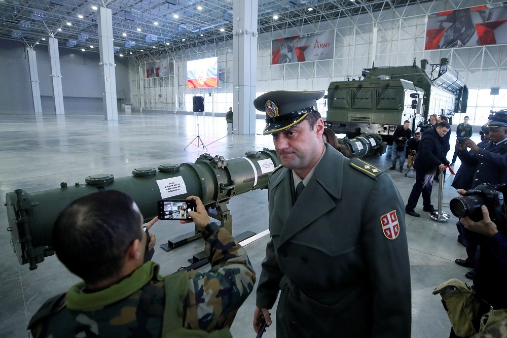俄羅斯對外展示巡弋飛彈SSC-8/9M729 。（湯森路透）