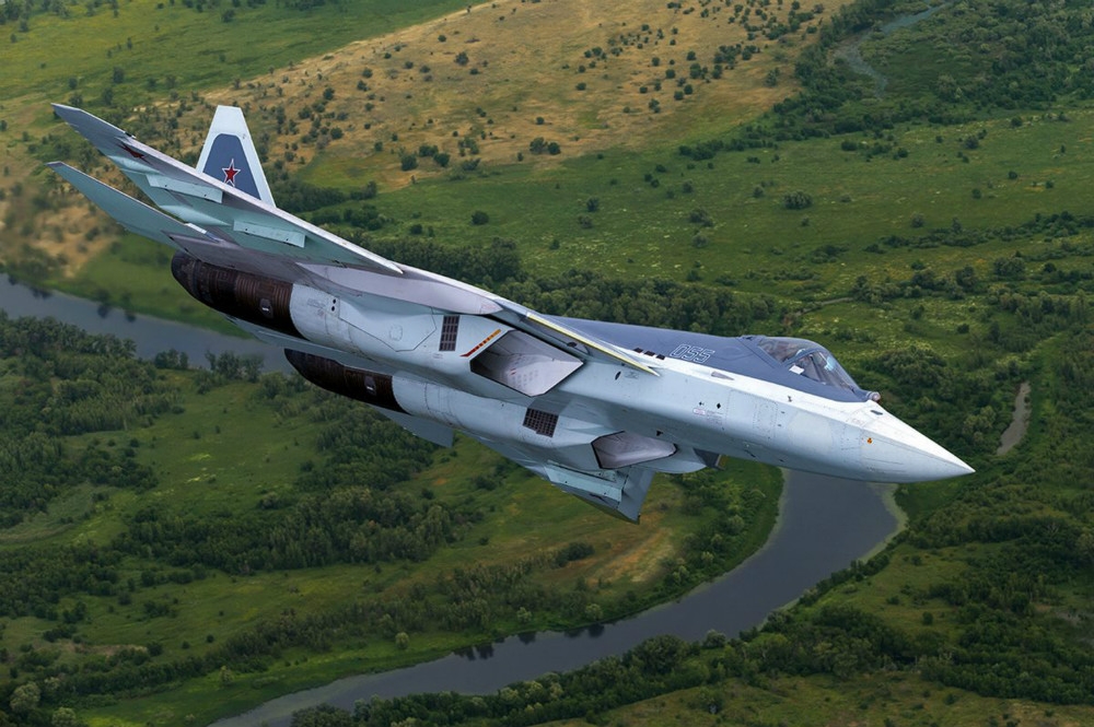 俄羅斯最新的五代蘇愷57戰機。（圖片取自俄羅斯國防部）