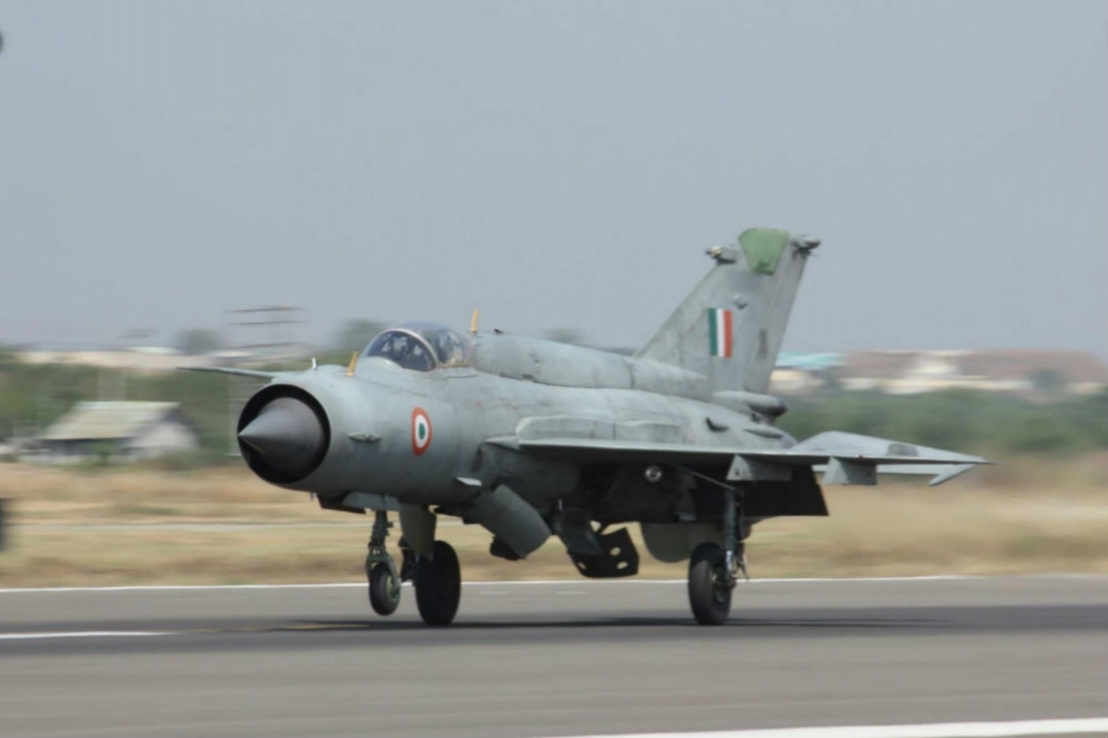 印度國防部證實，麾下一架現役的米格21戰機墜毀。（圖片取自印度空軍）