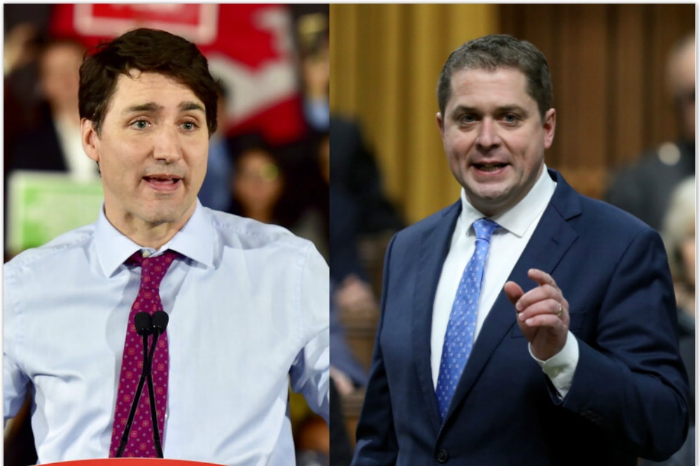 加拿大現任總理杜魯道（圖左）和反對派保守黨黨魁安德魯・謝爾（圖右）。（美聯社、湯森路透）