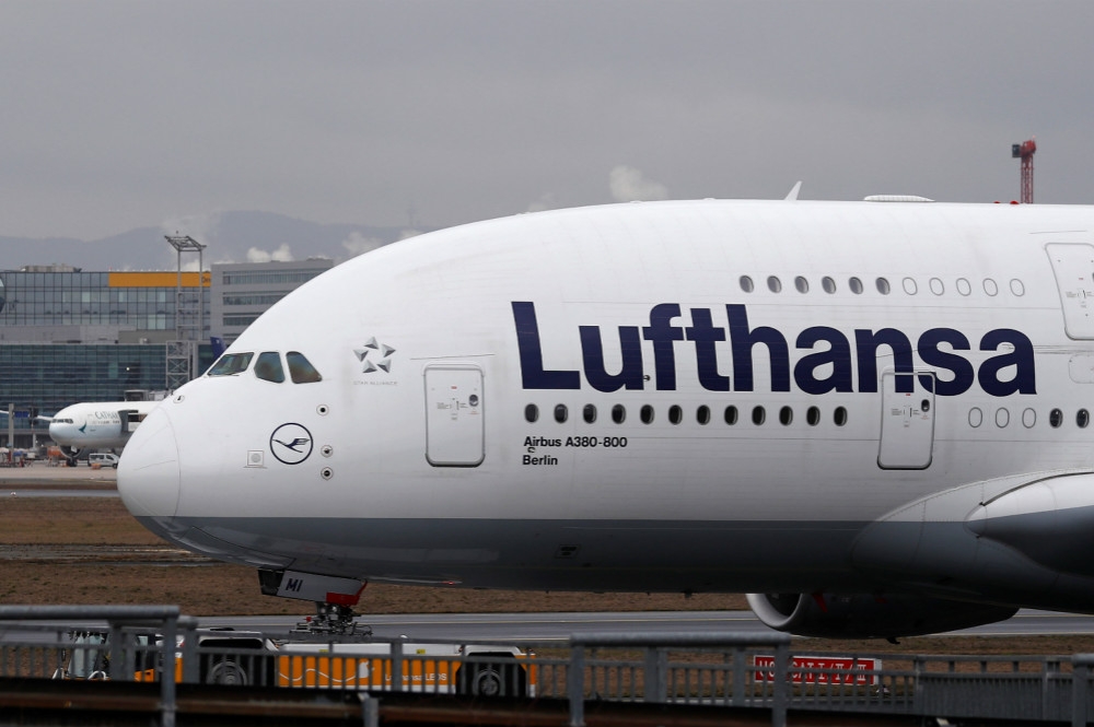 隸屬於德國漢莎航空旗下的A380-800型客機。（湯森路透）