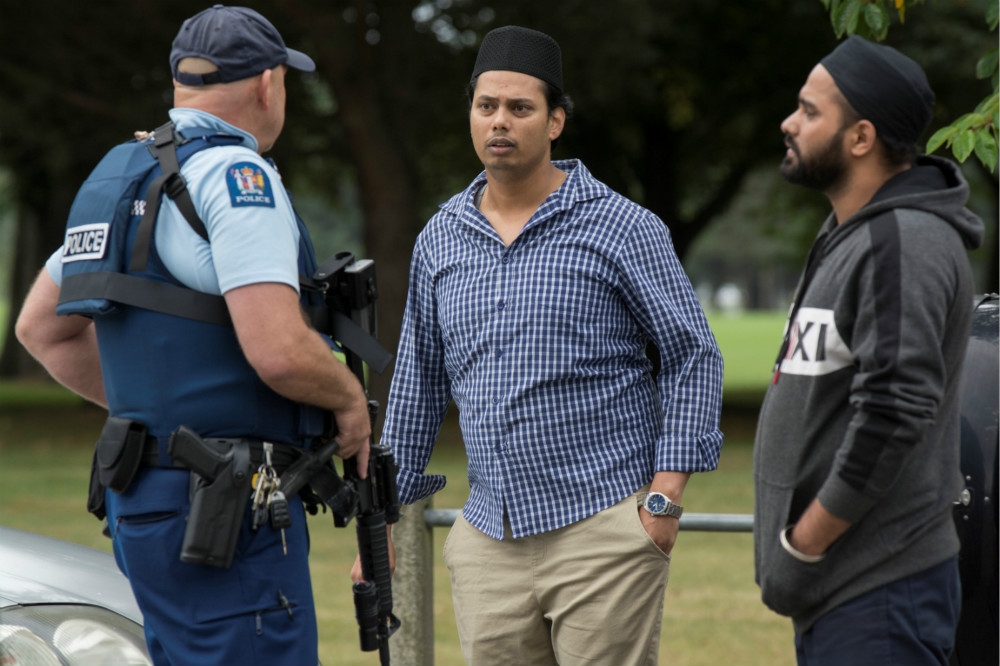 紐西蘭基督城調派重裝警力進駐，預防再有恐攻事件發生。（湯森路透）