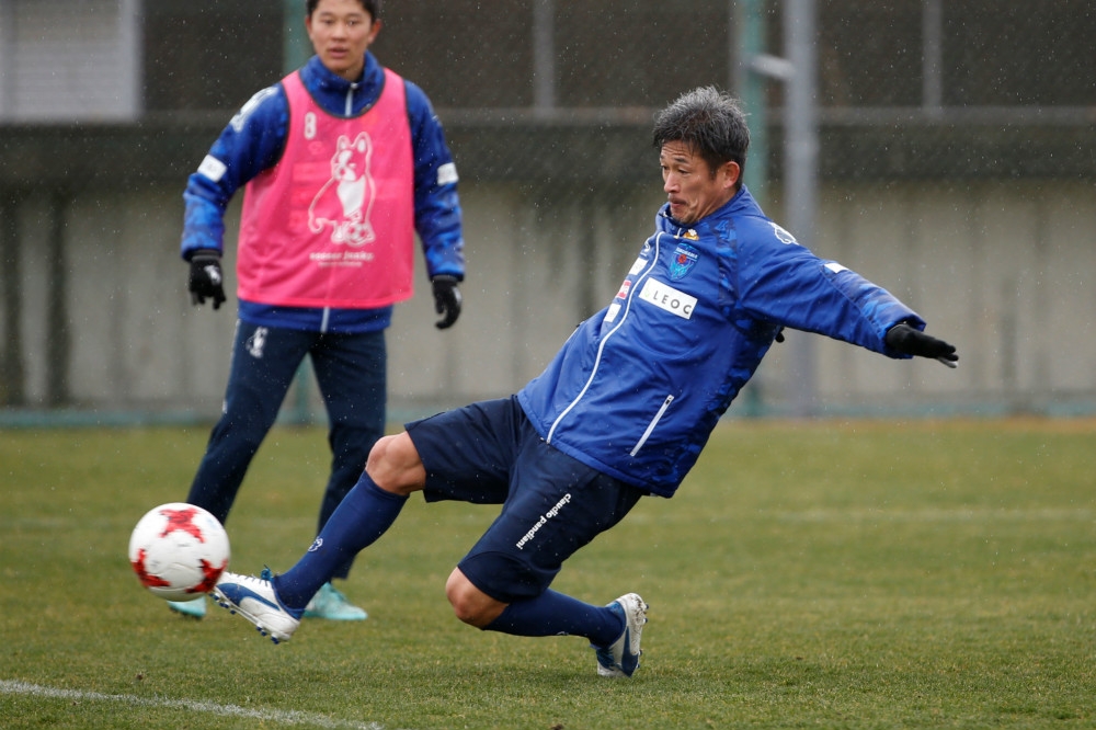 現年52歲、日本職業足球員三浦知良。（湯森路透）