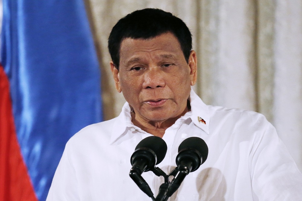 菲律賓總統杜特蒂（Rodrigo Duterte）中國，不要觸碰中業島。（美聯社）