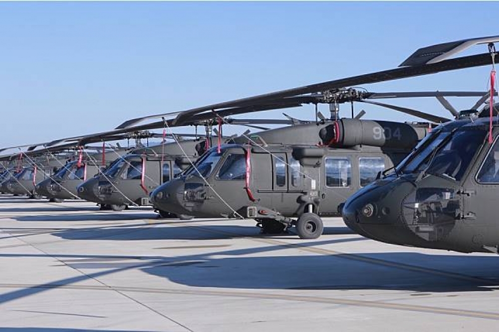 陸軍航空特戰指揮部的黑鷹直升機具。（陸軍司令部提供）
