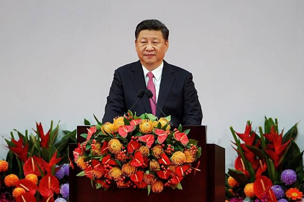 習近平1日出席香港主權移交中國20周年儀式。（湯森路透）