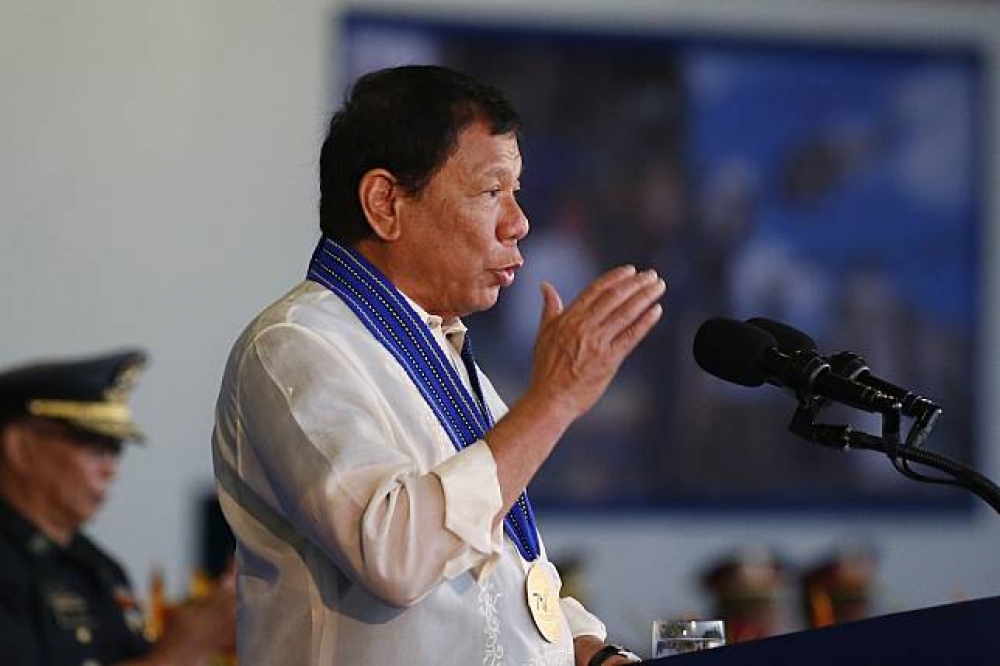 菲律賓總統杜特蒂（Rodrigo Duterte）。（美聯社）