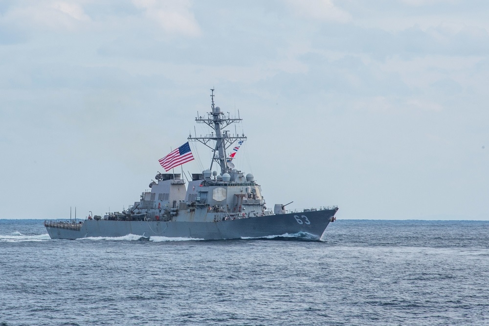 美國軍艦2017年航行西太平洋。（湯森路透）