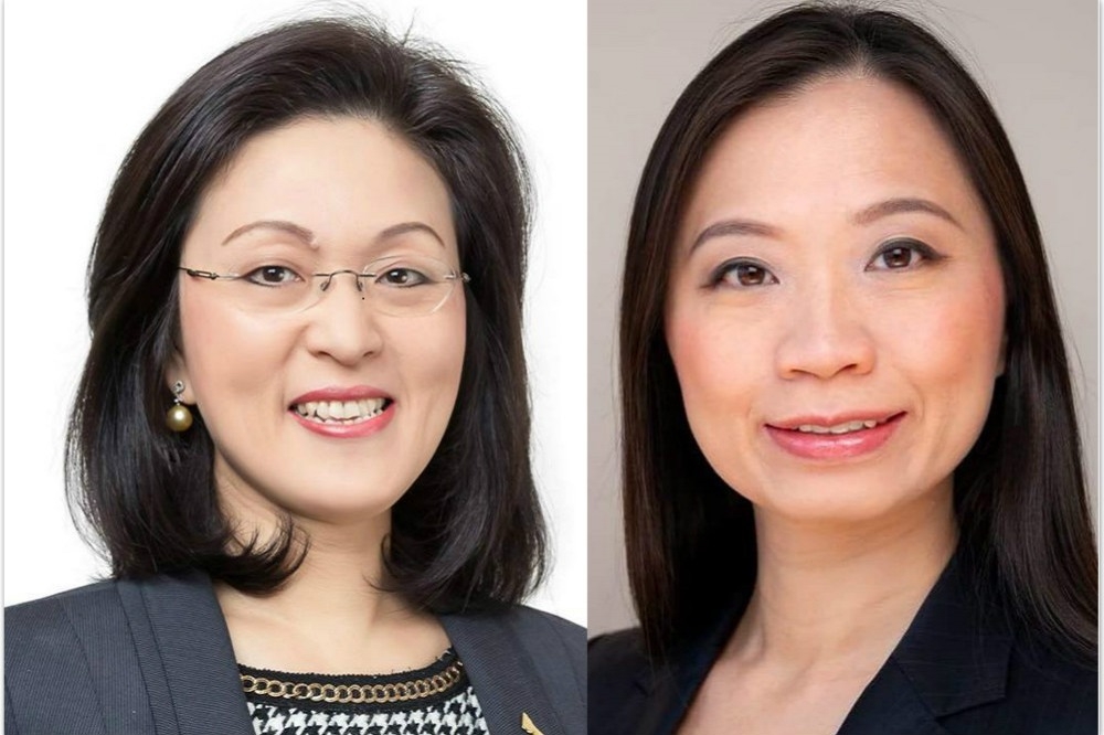 澳洲墨爾本齊澤姆（Chisholm）選區自由黨華裔候選人廖嬋娥（左）、工黨華裔候選人楊千慧（右）。（取自兩人臉書粉專）