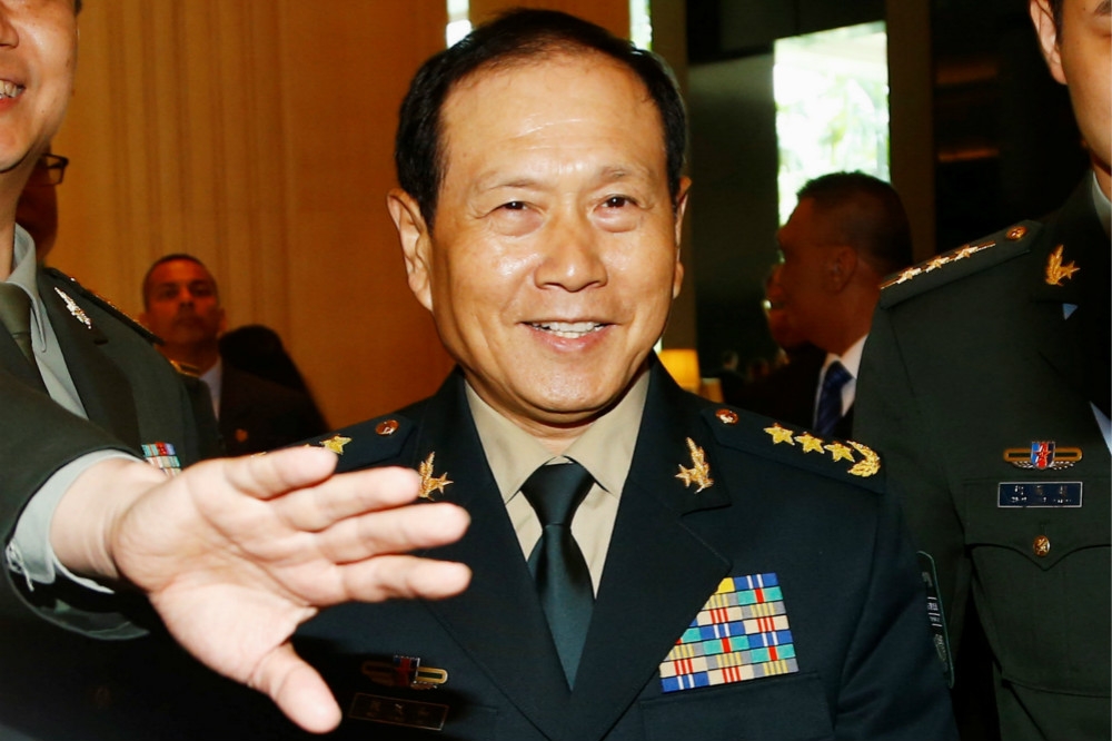 出席新加坡「香格里拉對話」的中國國防部長魏鳳和。（湯森路透）