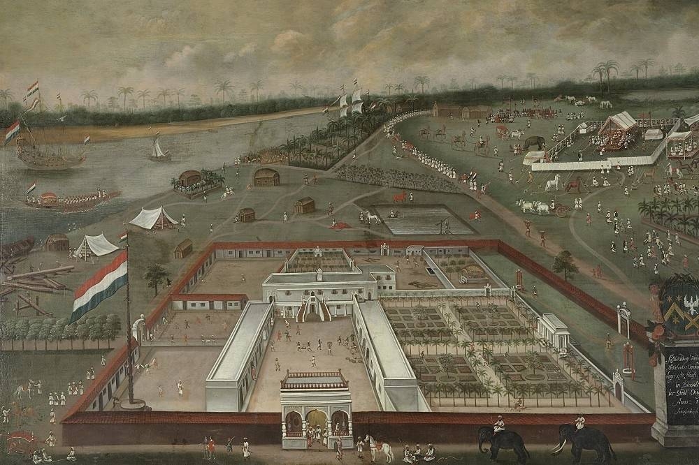 荷蘭東印度公司於1680年，在印度胡格利區的軍事基地。（摘自維基百科）