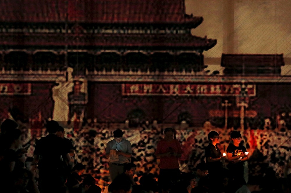 香港維多莉亞公園紀念活動是香港最主要的六四紀念活動。（湯森路透）