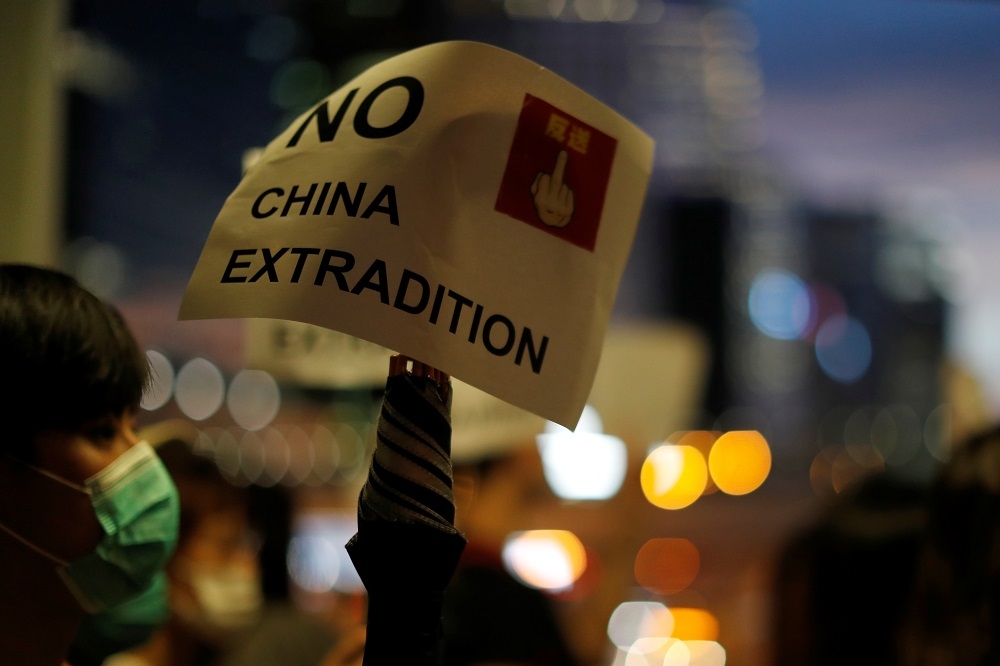 香港反《逃犯條例》引爆大規模抗議之際，美國國會議員提出《香港人權及民主法案》聲援。（湯森路透）