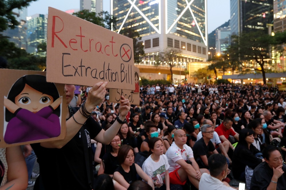 美國國會黨派議員提出「香港人權與民主法」草案，對香港反修訂《逃犯條例》抗議表達支持。（湯森路透）