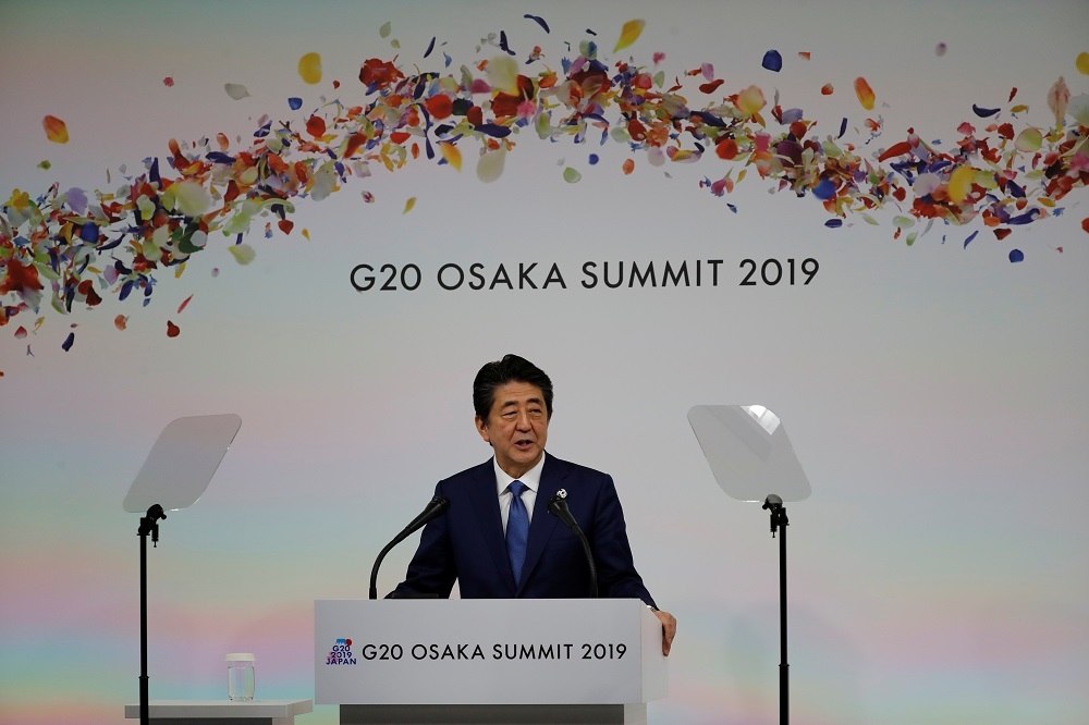 日本首相安倍晉三是此次G20大阪峰會的東道主。（湯森路透）