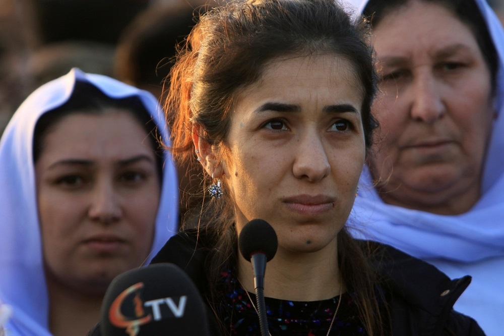 2018年諾貝爾和平獎得主之一、亞茲迪人權運動家穆拉德（Nadia Murad）。（湯森路透）