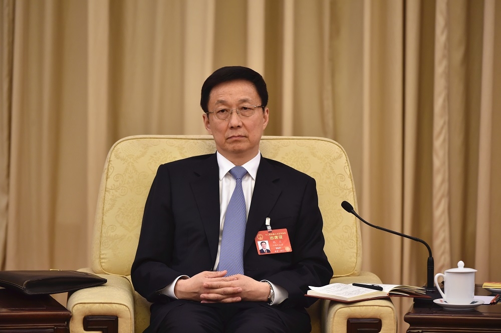 中國政府高度關心七一遊行形勢，主管港澳事務的國務院副總理韓正於30日南下深圳坐鎮。（湯森路透）