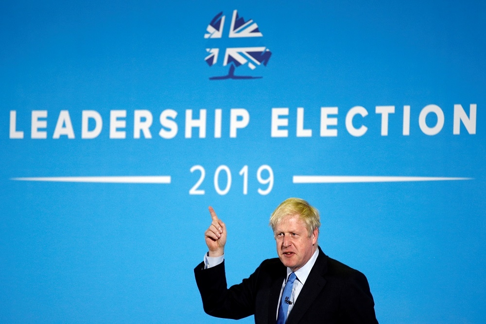 前英國外交大臣強森（Boris Johnson）極有可能贏得保守黨黨魁選舉。（湯森路透）