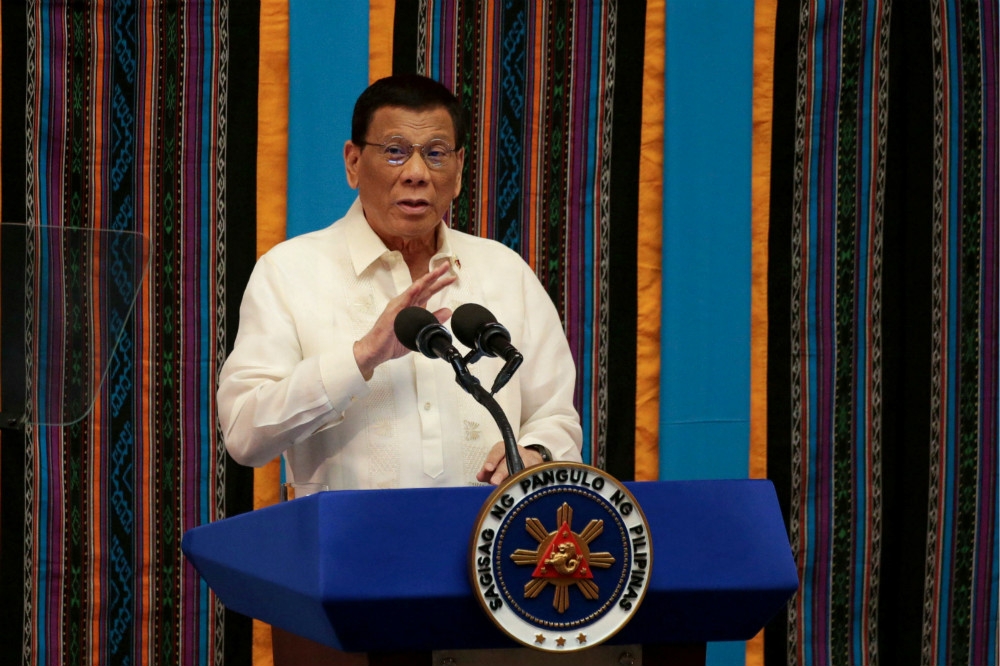 菲律賓總統杜特蒂22日向國會進行國情咨文演說。（湯森路透）