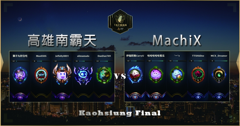 臺南決賽將由「高雄南霸天」對上「MachiX」戰隊！