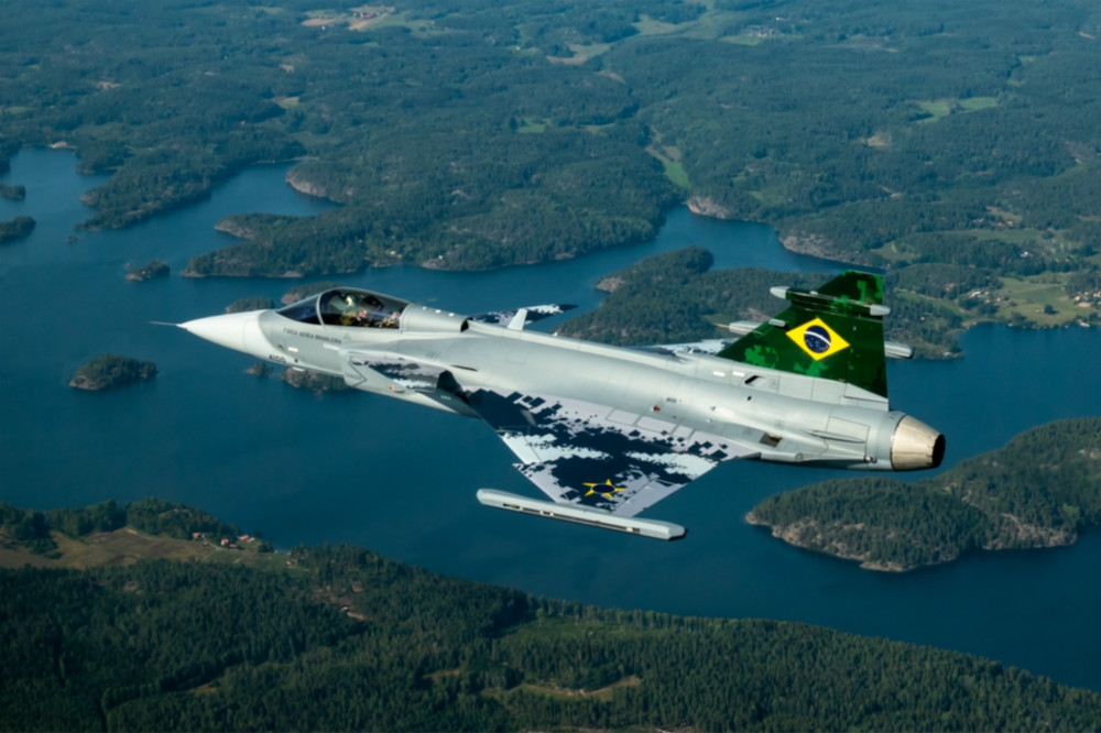 首架由「巴西製造」的獅鷲E型戰機展開試飛。（圖片取自紳寶官網）
