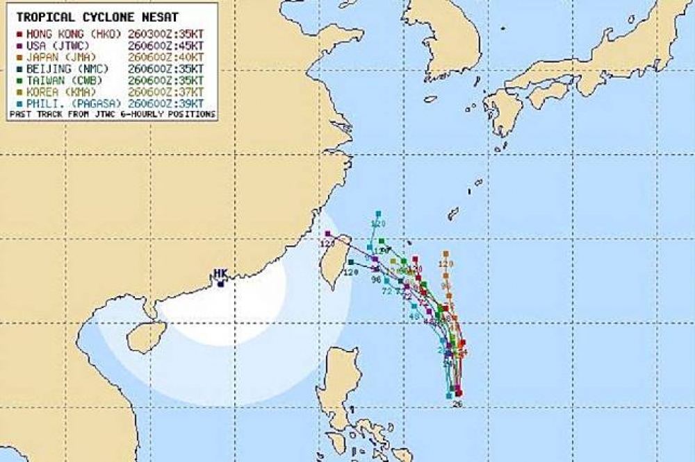 27日氣象局最新預報顯示，「尼莎」可能於30日從台灣東部登陸，原本認為不對台灣造成影響的氣象達人彭啟明於27日上午改口，認為「尼莎」侵台機率大。李富城即發文回擊「預報颱風又不是進賭場。」（翻攝自李富城臉書）