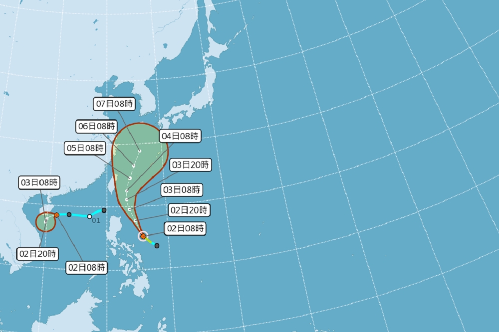 第13號颱風「玲玲」生成，氣象局預估4、5日最接近台灣。 （取自中央氣象局）