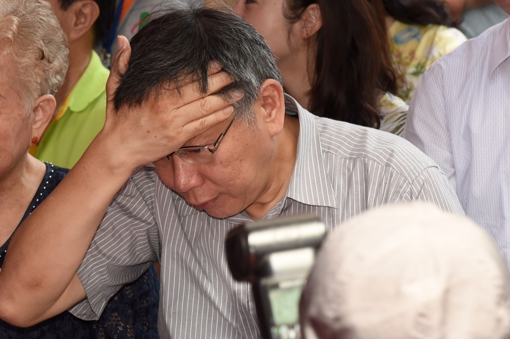 脫口爆出林志玲懷孕的台北市長柯文哲，6日自認要上性別教育，結果馬上又失言，稱陳菊是「較肥的韓國瑜」。（資料照片／蔣銀珊攝）