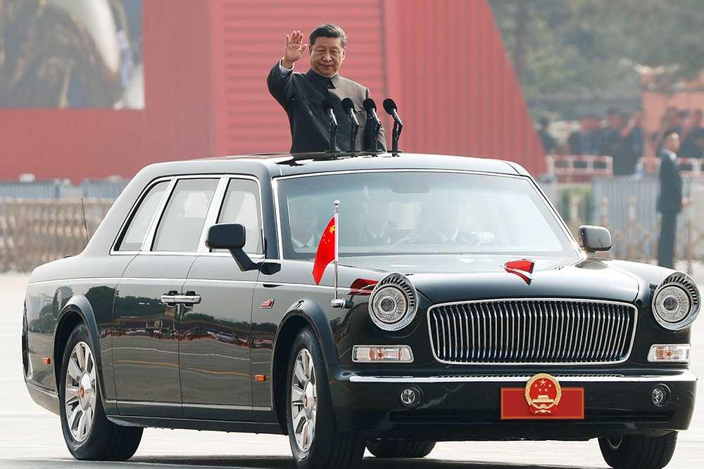 中國國家主席習近平出席中國國慶閱兵。（湯森路透 ）