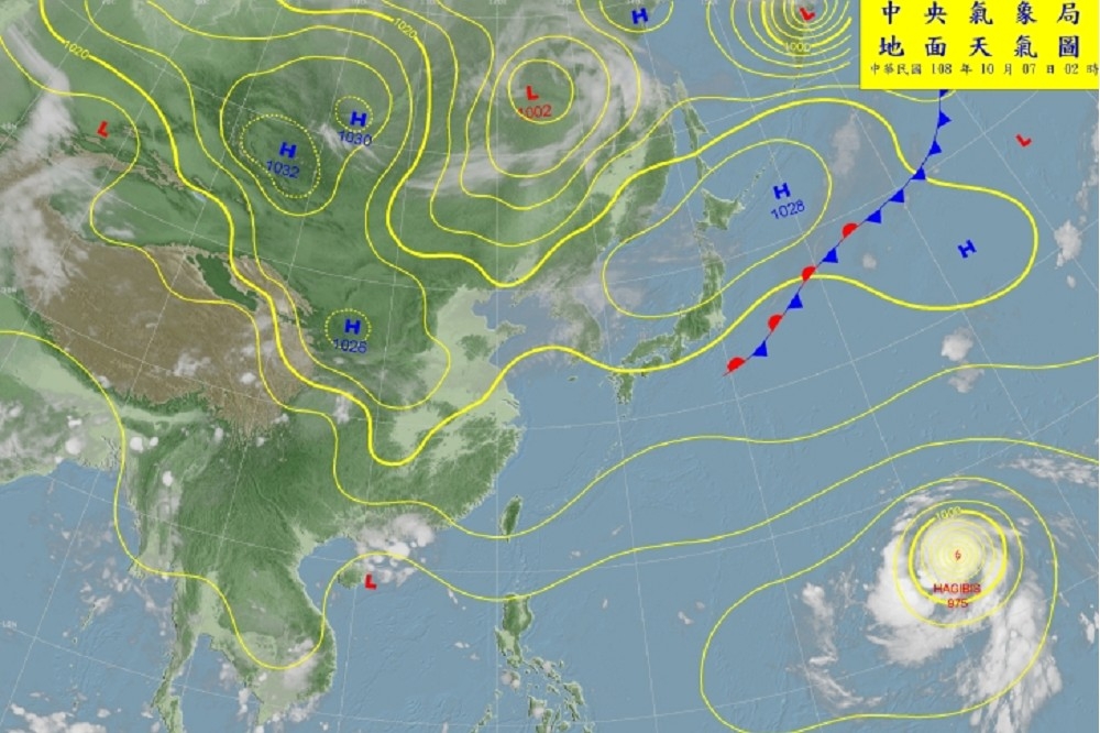 吳德榮表示，颱風「哈貝吉」並無影響國慶連假，且秋高氣爽，穩定舒適。（取自中央氣象局）