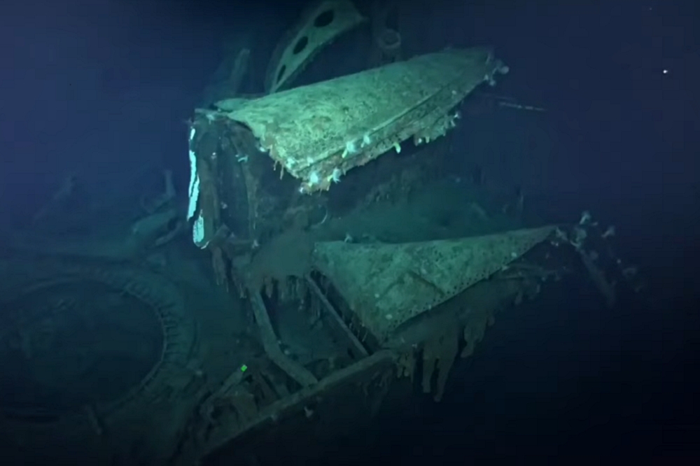 在二戰的中途島戰役（Battle of Midway）被擊沉的日本航空母艦「加賀號」近日遭到尋獲。（翻攝自YouTube）