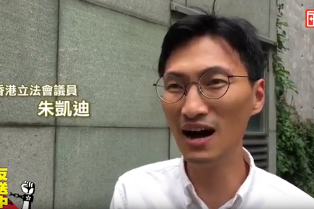 香港立法會議員朱凱迪８日晚間突遭逮捕。（攝影：麥浩禮）