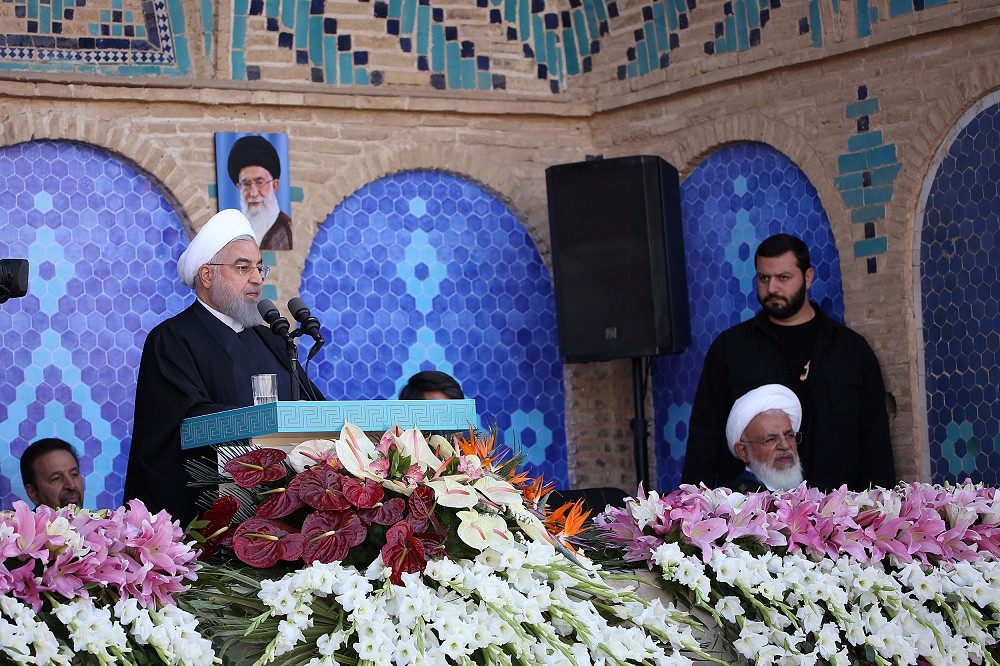 伊朗總統羅哈尼宣布該國發現新油田。（湯森路透）