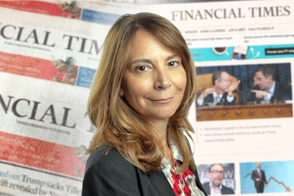哈拉芙（Roula Khalaf）將在2020年成為英國《金融時報》的首位女總編輯。（照片：湯森路透，後製：李明維）