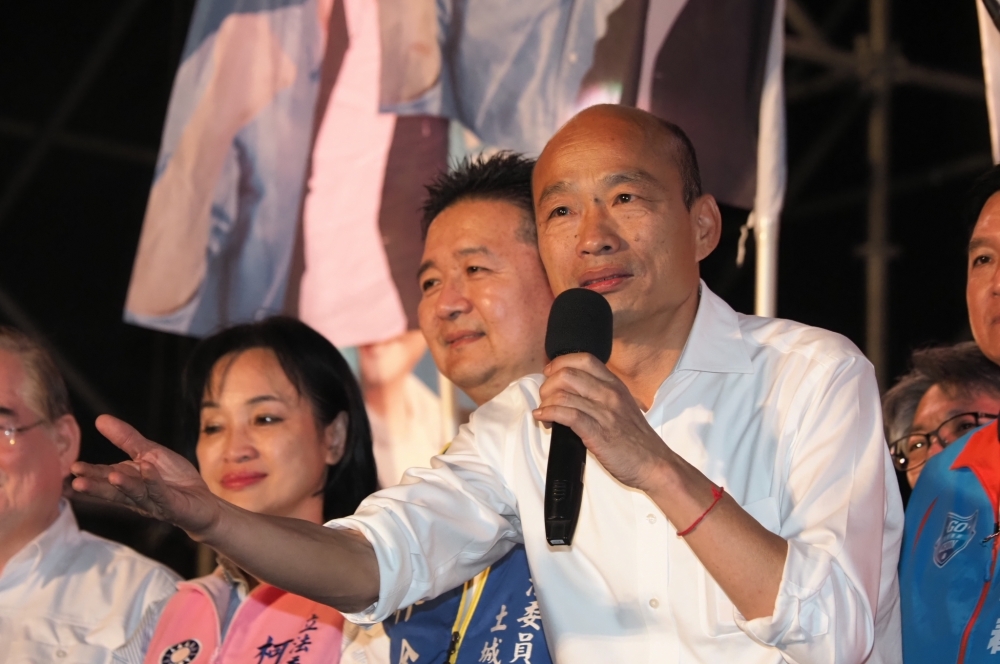 國民黨總統參選人韓國瑜又遭爆擁有大安區房產，對此，韓辦回應，將提出告訴。圖為韓國瑜出席林金結競總成立。（資料照片／張家銘攝）