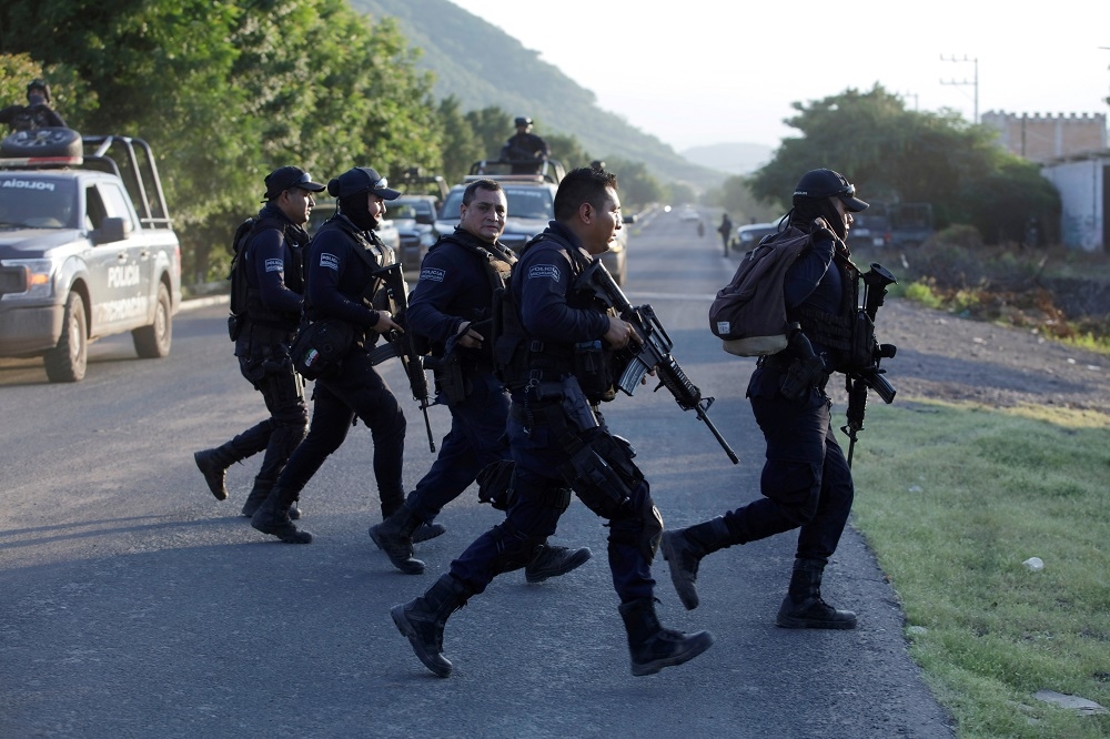 墨西哥警方人員資料照。（湯森路透）